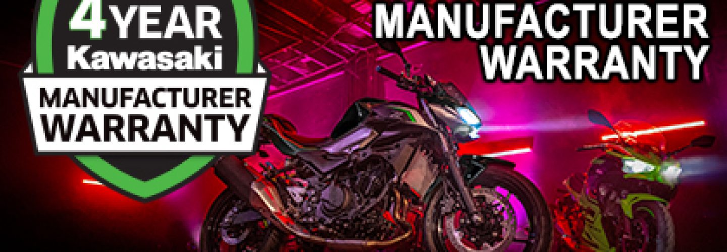 Enjoy four years warranty with all new Kawasaki’s!
